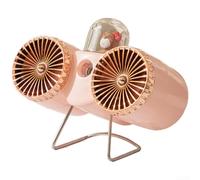 Ventilador USB Recargable Dual con para niebla Fría Ventilador(Pink) | para Doble cabezal, mayor circulación de aire, spray refrescante, para batería 1200mAh, uso silencioso