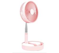 Ventilador USB,Ventilador de Piso y Mesa con 4 Configuraciones de Velocidad, Batería de 7200 mAh, Altura Regulable Extensible y Plegable, Cargando Via USB para Hogar, Cama, Oficina y Escritorio, Rosa