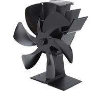 Ventilador vertical para estufas con 6 aspas, funcionamiento térmico, rápida circulación del calor, mango ergonómico, adecuado para chimeneas y estufas, color