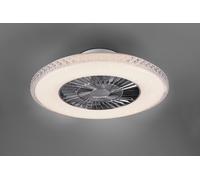 VENTILADOR Y LUZ DE TECHO DE HARSTAD DIFUSOR SATINADO Y EFECTO CRISTAL CON CONTR