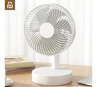 Ventilador Youpin Pequeño Blanco de Escritorio con Temporizador Silencioso, Cuatro Velocidades Ajustables, Ventilador Portátil Recargable, Modelos Desmontables BLANCO