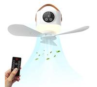 Ventiladores de techo con luces y mando a distancia, ventilador portátil de camping, luz de ventilador de techo, 7200 mAh, ventiladores de tienda de campaña con luz LED, temporizador de cuchillas
