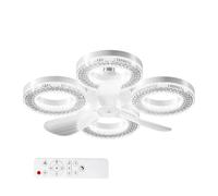 Ventiladores Techo con Luces Base de Tornillo Regulable y Bajo Ruido | Ventilador luminoso LED para dormitorio, cocina, comedor, garaje, oficina, exterior, baño,