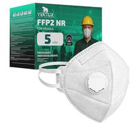 VENTUX SAFETY EQUIPMENT Mascarilla FFP2-blanco-con Válvula de Exhalación - Certificación CE - Filtración ≥99% - Desechable - Protección Respiratoria Profesional