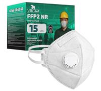 VENTUX SAFETY EQUIPMENT Mascarilla FFP2-blanco-con Válvula de Exhalación - Certificación CE - Filtración ≥99% - Desechable - Protección Respiratoria Profesional