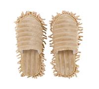 Venus valink 1 Par Mopa Pantuflas Flojos Limpieza Suelo Limpiar Polvo Cálido Duradero para Hogar Dormitorio, Creativo Rápido Microfibra Suave Usable Cubierta Zapatos Limpiador - Beige, Large