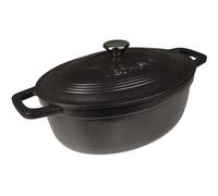 VeoHome - Olla de hierro fundido esmaltado (6 L, ovalada, olla ultra resistente, apta para inducción/gas/horno, cocción homogénea, sabores auténticos, tapa de alivio