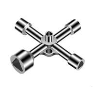 VEOIRXU 2 Piezas Llave Triangular Contador Utilidad 4 Puntas Llave Universal Llave Multifuncional para Agua Eléctrico Ascensor Gas y Válvulas 7/10/12/13/18 mm
