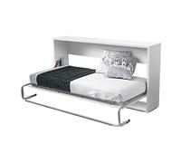 Vep Home - Cama Abatible 90x190 cm - Diseño Compacto y Funcional - Ideal para Espacios Reducidos - Requiere Anclaje a Pared - Medida 203,8x36x107 cm - Color Blanco