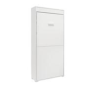 Vep Home -Cama Abatible Vertical 90x190 cm - Ideal para Dormitorios Pequeños - Somier Integrado y Sistema Antivuelco - Medidas 219x103x36 cm - Requiere Anclaje a Pared - Color Blanco