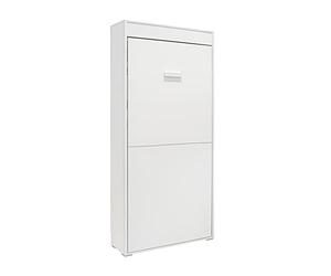Vep Home -Cama Abatible Vertical 90x190 cm - Ideal para Dormitorios Pequeños - Somier Integrado y Sistema Antivuelco - Medidas 219x103x36 cm - Requiere Anclaje a Pared - Color Blanco