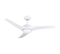 BASTILIPO, Vera Blanco 3 LED, ventilador techo con mando a distancia, 60W, luz LED, 3 palas, 132 cm
