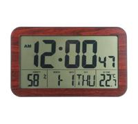 VERDANVERSE Reloj Digital de Pared y Sobremesa Negro, Temperatura y Humedad, Calendario Perpetuo, Reloj Electrónico Silencioso para Oficina y Hogar