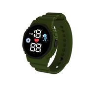 (Verde militar) Reloj digital con movimiento LED de fútbol, elegante y ligero, a prueba de caídas.