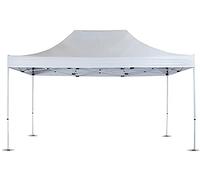 VERDELOOK Gazebo metálico plegable con cubierta de PVC, 3x4,5 m, blanco