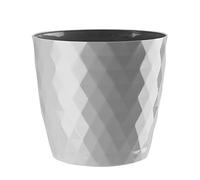 VERDENIA Maceta de Cristal Ligera para balcón, Maceta Decorativa para Plantas para Interior y Exterior, Maceta de plástico, Redonda, Muchos Colores, 20 cm, Gris