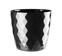 VERDENIA Maceta de Cristal Ligera para balcón, Maceta Decorativa para Plantas para Interior y Exterior, Maceta de plástico, Redonda, Muchos Colores, 20 cm, Negro