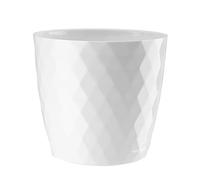 VERDENIA Maceta de Cristal, Maceta Ligera para balcón, Maceta Decorativa para Plantas para Interior y Exterior, Maceta de plástico, Redonda, Muchos Colores, 16 cm, Color Blanco