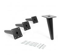 VERDU - Kit 4 Patas para Muebles de Acero, Negro Mate, Altura 100-180mm. Patas para Sofas de fácil Montaje. Ideal para Muebles Auxiliares, Mesitas de Noche, Aparadores. (4, COV H180)