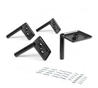 VERDU - Kit 4 Patas para Muebles de Acero, Negro Mate, Altura 100-180mm. Patas para Sofas de fácil Montaje. Ideal para Muebles Auxiliares, Mesitas de Noche, Aparadores. (4, TROYA H120)