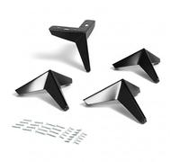 VERDU - Kit 4 Patas para Muebles de Acero, Negro Mate, Altura 100-180mm. Patas para Sofas de fácil Montaje. Ideal para Muebles Auxiliares, Mesitas de Noche, Aparadores. (4, Togo H135)