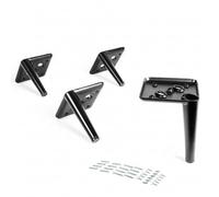 VERDU - Kit 4 Patas para Muebles de Acero, Negro Mate, Altura 100-180mm. Patas para Sofas de fácil Montaje. Ideal para Muebles Auxiliares, Mesitas de Noche, Aparadores. (4, Birdie H150)