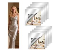 Vernerth 10 Espejos Adhesivos Cuadrados 20x20 cm - Láminas Decorativas de Acrílico para Pared, Ideal para Baños, Dormitorios, Salones y Armarios, Espejos de Pared sin Marco