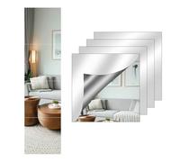 Vernerth 4 Espejos de Pared Autoadhesivos 30x30 cm - Planchas de Acrílico Reflectante para Baño, Dormitorio y Salón, Espejos Decorativos sin Marco para Decoración del Hogar