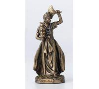 Veronese Design 3 7/8 Pulgadas Obatala Santeria Orisha El Rey de la Tela Blanca y el Creador Resina Fundida Pintada a Mano Acabado en Bronce Antiguo Estatua Decoración del Hogar