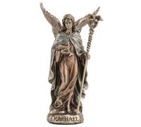 Veronese Design 4 Figuras coleccionables de Rafael el Arcángel de la curación de polystone Pintada a Mano, Acabado de Bronce, decoración del hogar