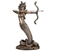 Veronese Design Escultura de Resina Furious Medusa Shooting Arrow de 22,86 cm, Acabado en Bronce