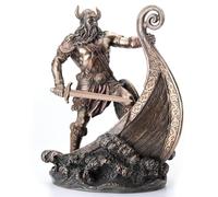 Veronese Design Estatua de Guerrero Vikingo nórdico de 9.5 Pulgadas con Acabado de Bronce Antiguo