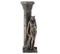 Veronese Design - Estatua de la diosa egipcia Bastet apoyada contra un pilar