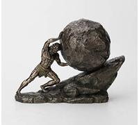 Veronese Design Estatua de Sísifo y la Roca eterna de 20,6 cm con Acabado de Bronce de Resina fundida en frío, decoración del hogar