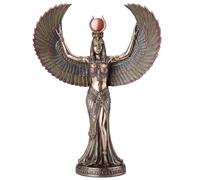 Veronese Design Estatua Isis de la Diosa Egipcia de la Magia y la Sabiduría, de resina fundida en frío, acabado de bronce, escultura para decoración del hogar