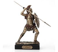 Veronese Design Figura en Miniatura de Guerrero Espartano de 4 7/8 Pulgadas, Estatua de Resina Pintada a Mano