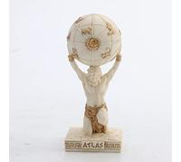 Veronese Design Figura Miniatura de Resina Atlas The Greek Titan Bearer of The Sky de 3 3/4 Pulgadas, Acabado en Oro Blanco
