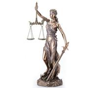 Veronese Design Studio Collection - Estatua de Bronce Fundido en frío con virtudes cardenales de Nuestra Señora de la Justicia, 11 3/4 Pulgadas