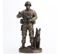 Veronese Estatua de Soldado y Perro del ejército Estadounidense, Estatua de Honor, Valor, Compromiso