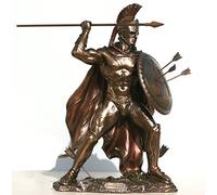 VERONESE Figura de escultura Gr spartan King Leonidas con acabado bronce de 31,8 cm