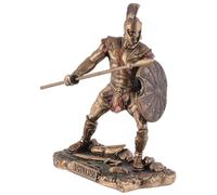 Veronese, héroe griego Aquiles, lucha contra Troya, miniatura, piedra artificial, coloreada a mano con pintura de bronce