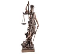 VERONESE Justitia figura diosa de la justicia con espada y Libra bronceada