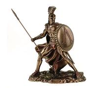 Veronese Leonidas mit Schild und Speer 19 CM Figura Feldherr Espartanos Bronceada