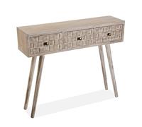 Versa Anish Mueble Recibidor Estrecho para Entrada o Pasillo, Mesa Consola, con 3 cajones, Medidas (Al x L x An) 81,5 x 25 x 97 cm, Madera, Color Marrón y Gris