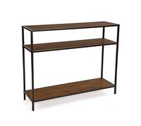 Versa Berlin Mueble Recibidor Estrecho para Entrada o Pasillo, Mesa Consola, con Estante Inferior, Medidas (Al x L x An) 80 x 30 x 100 cm, Madera y Metal, Color Marrón y Negro