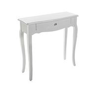 Versa Cagliari Mueble Recibidor Estrecho para Entrada o Pasillo, Mesa Consola, con 1 cajón, Medidas (Al x L x An) 80 x 30 x 80 cm, Madera, Color Blanco