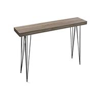 Versa Dallas Mueble Recibidor Estrecho para Entrada o Pasillo, Mesa Consola, Medidas (Al x L x An) 80 x 25 x 110 cm, Madera y Metal, Color Marrón
