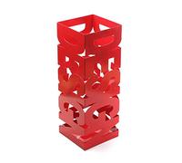 Versa Design Paragüero para la Entrada, Habitación o Hall, Porta Paraguas Moderno, Medidas (Al x L x An) 52 x 19 x 19 cm, Metal, Color Rojo