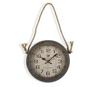 Versa Lamiako Reloj de Pared Decorativo para la Cocina, el Salón, el Comedor o la Habitación, Medidas (Al x L x An) 27,7 x 6,3 x 27,7 cm, Metal y Cristal, Color Gris y Beige