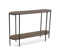 Versa Lizzy Mueble Recibidor Estrecho para Entrada o Pasillo, Mesa Consola, con Estante Inferior, Medidas (Al x L x An) 80 x 25 x 110 cm, Madera y Metal, Color Marrón y Negro